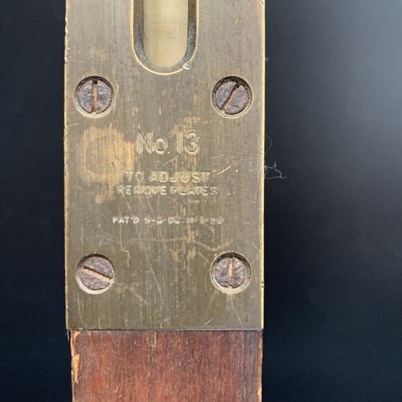 Antique Vintage Stanley New Britain USA No. 13 Wood & Brass 3 Bubble Level 30” - Picture 3 of 15